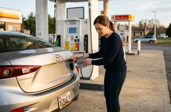 Femme branchant un câble de recharge sur une voiture électrique Mazda