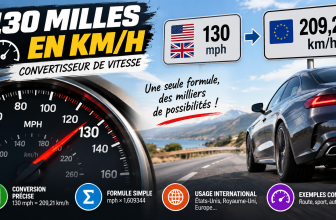 130 Milles en Km/h 💨: Convertisseur simple Kilomètres